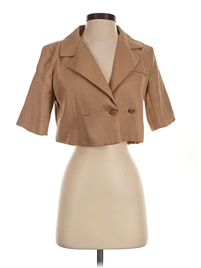 Pre-owned Assorted Brands Blazer Jacket In Tan