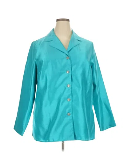 Pre-owned Assorted Brands Blazer Jacket In Teal