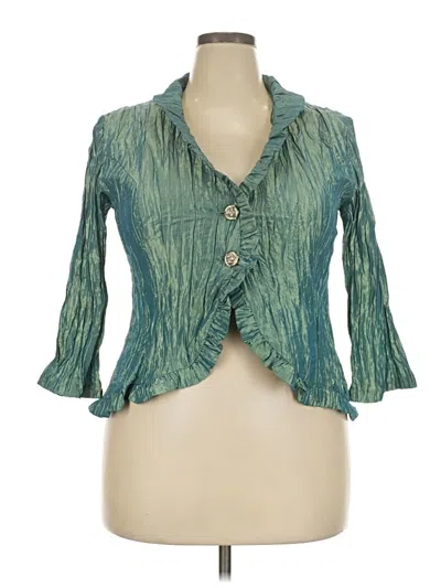 Pre-owned Assorted Brands Blazer Jacket In Teal
