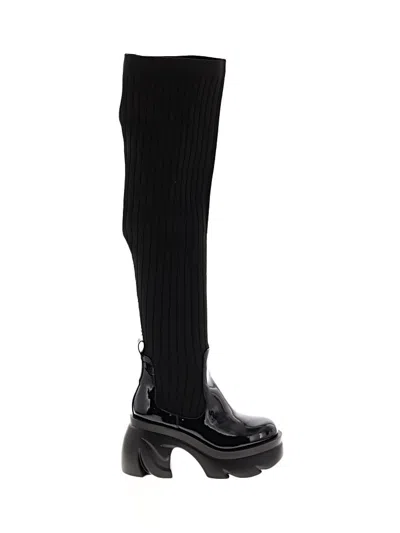 Pre-owned Assorted Brands Boots In Black