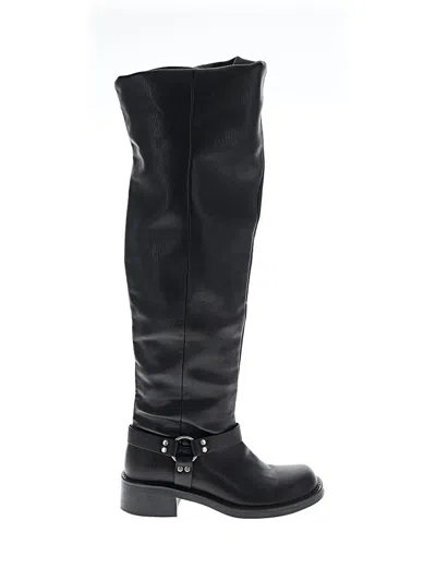 Pre-owned Assorted Brands Boots In Black