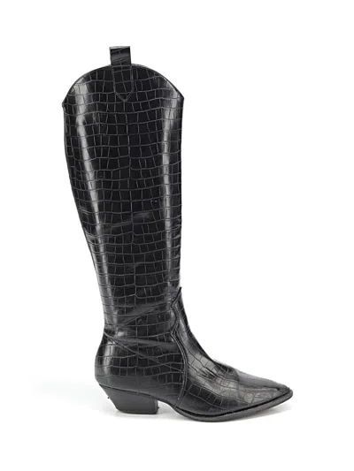 Pre-owned Assorted Brands Boots In Black