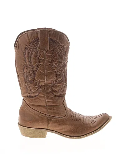 Pre-owned Assorted Brands Boots In Brown