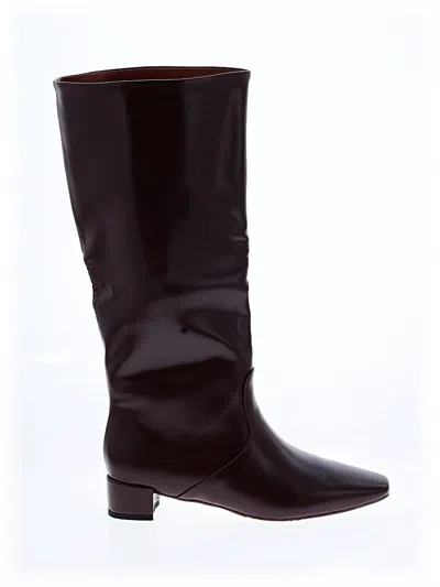 Pre-owned Assorted Brands Boots In Burgundy