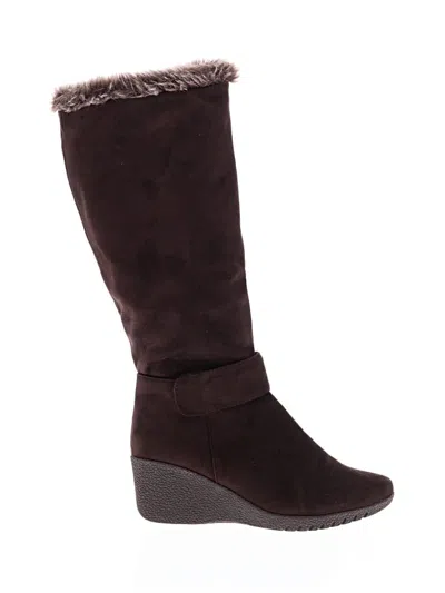 Pre-owned Assorted Brands Boots In Burgundy