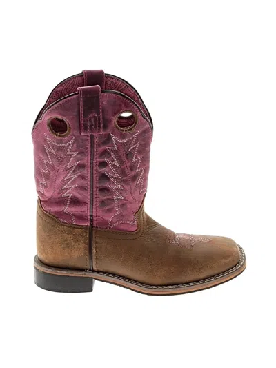 Pre-owned Assorted Brands Kids' Boots In Burgundy