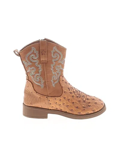 Pre-owned Assorted Brands Kids' Boots In Tan