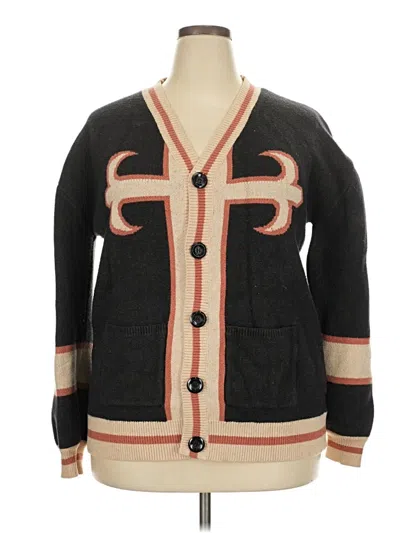 Pre-owned Assorted Brands Cardigan Sweater In Black