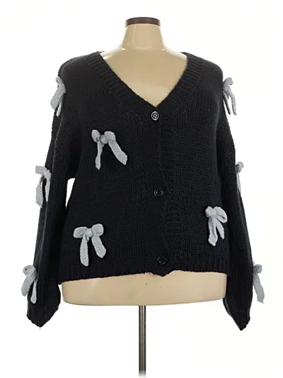 Pre-owned Assorted Brands Cardigan Sweater In Black
