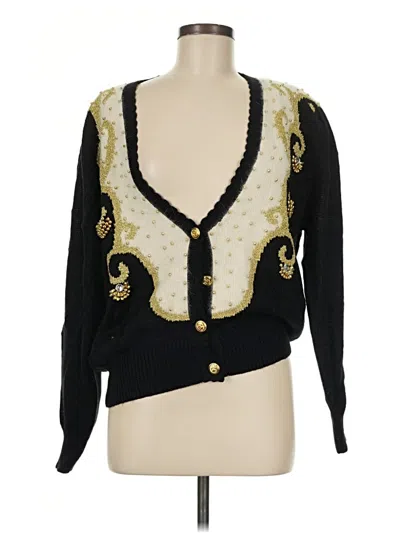 Pre-owned Assorted Brands Cardigan Sweater In Black