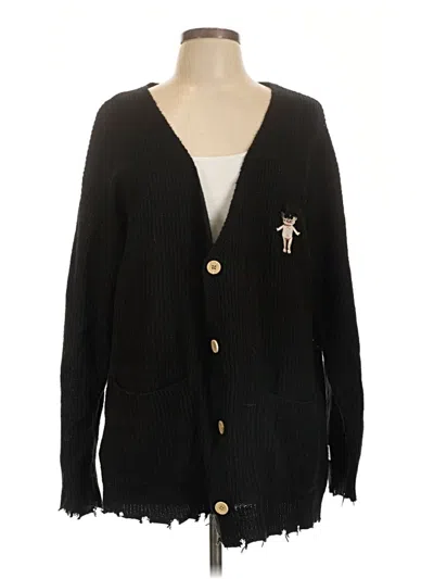 Pre-owned Assorted Brands Cardigan Sweater In Black