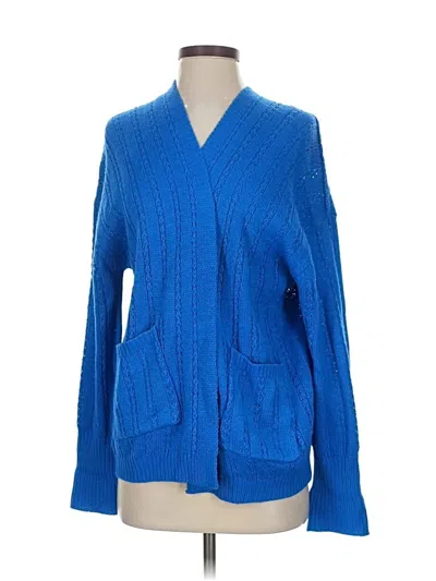 Pre-owned Assorted Brands Cardigan Sweater In Blue