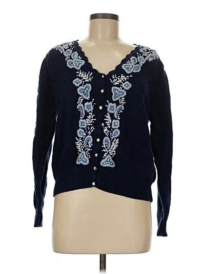 Pre-owned Assorted Brands Cardigan Sweater In Blue