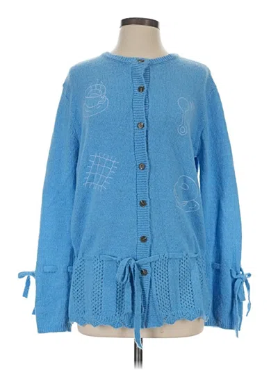 Pre-owned Assorted Brands Cardigan Sweater In Blue