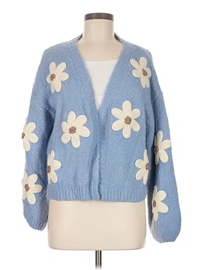 Pre-owned Assorted Brands Cardigan Sweater In Blue