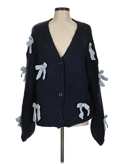 Pre-owned Assorted Brands Cardigan Sweater In Blue