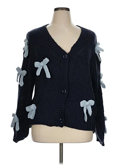Pre-owned Assorted Brands Cardigan Sweater In Blue