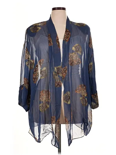 Pre-owned Assorted Brands Cardigan Sweater In Blue