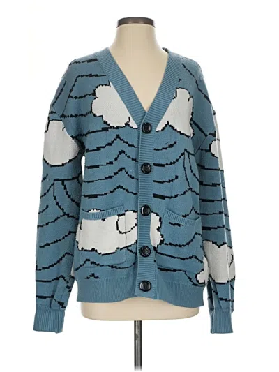 Pre-owned Assorted Brands Cardigan Sweater In Blue