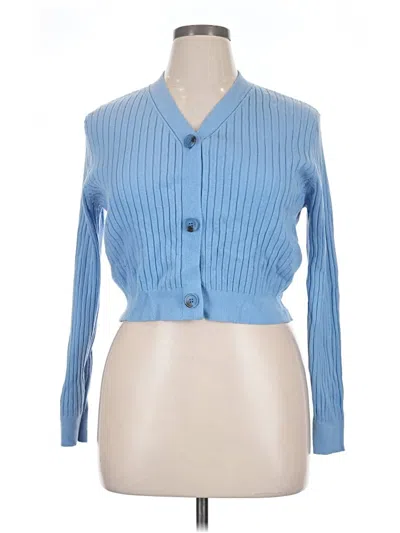Pre-owned Assorted Brands Cardigan Sweater In Blue