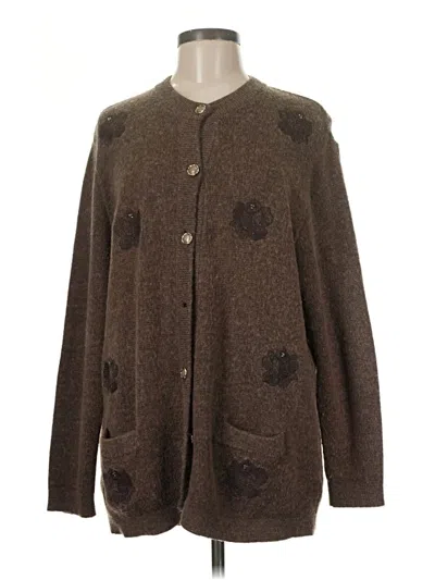 Pre-owned Assorted Brands Cardigan Sweater In Brown