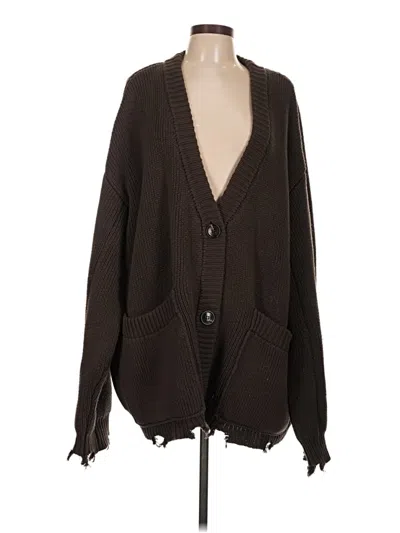 Pre-owned Assorted Brands Cardigan Sweater In Brown