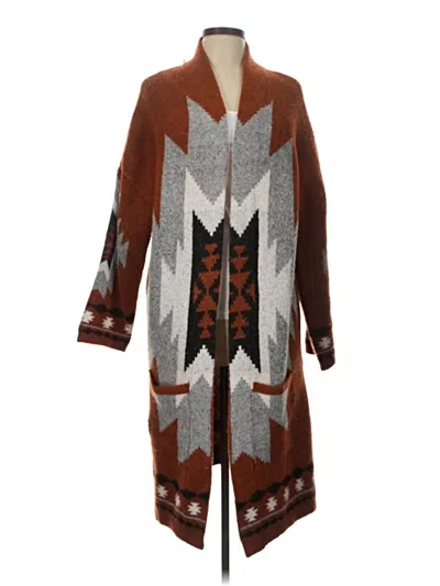 Pre-owned Assorted Brands Cardigan Sweater In Brown