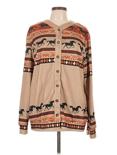 Pre-owned Assorted Brands Cardigan Sweater In Brown