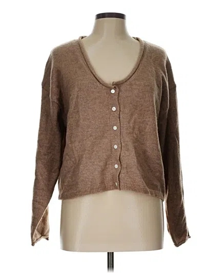 Pre-owned Assorted Brands Cardigan Sweater In Brown