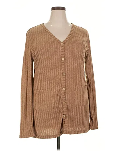 Pre-owned Assorted Brands Cardigan Sweater In Brown