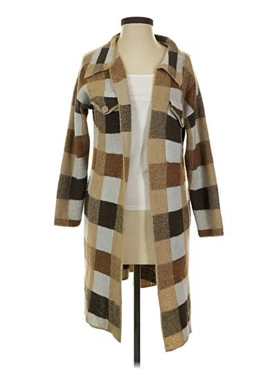 Pre-owned Assorted Brands Cardigan Sweater In Brown