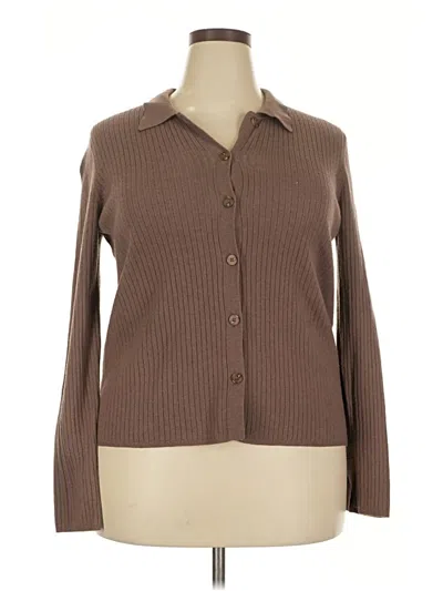 Pre-owned Assorted Brands Cardigan Sweater In Brown