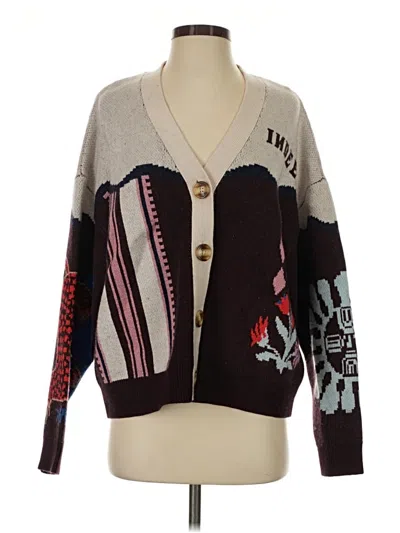Pre-owned Assorted Brands Cardigan Sweater In Brown