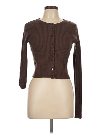 Pre-owned Assorted Brands Cardigan Sweater In Brown