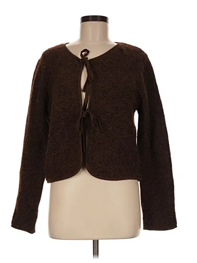 Pre-owned Assorted Brands Cardigan Sweater In Brown