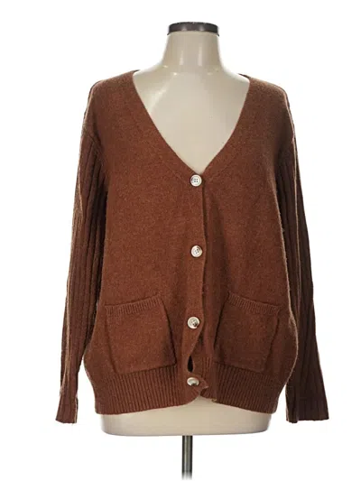 Pre-owned Assorted Brands Cardigan Sweater In Brown