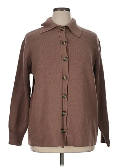 Pre-owned Assorted Brands Cardigan Sweater In Brown
