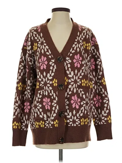 Pre-owned Assorted Brands Cardigan Sweater In Brown
