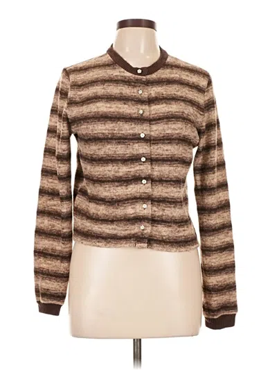 Pre-owned Assorted Brands Cardigan Sweater In Brown