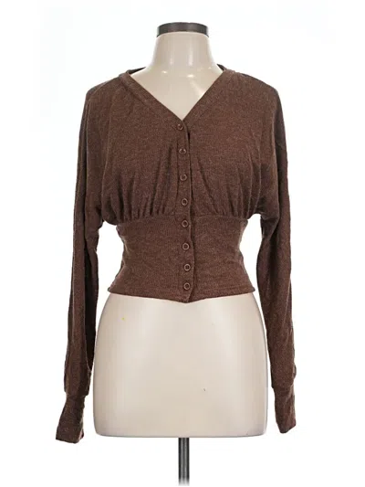 Pre-owned Assorted Brands Cardigan Sweater In Brown