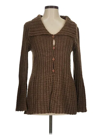 Pre-owned Assorted Brands Cardigan Sweater In Brown