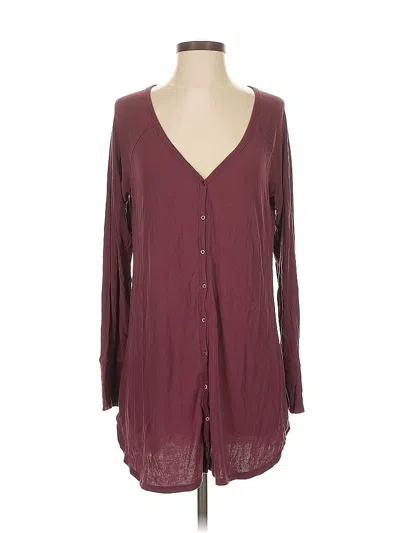 Pre-owned Assorted Brands Cardigan Sweater In Burgundy
