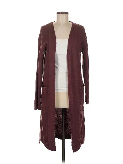 Pre-owned Assorted Brands Cardigan Sweater In Burgundy