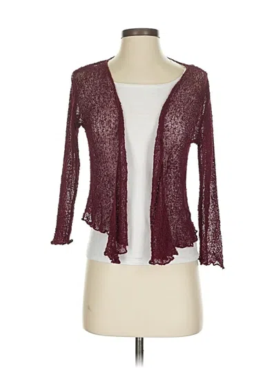 Pre-owned Assorted Brands Cardigan Sweater In Burgundy