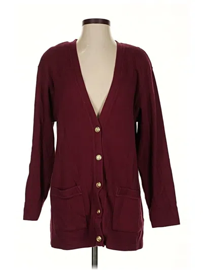 Pre-owned Assorted Brands Cardigan Sweater In Burgundy