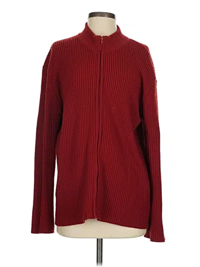Pre-owned Assorted Brands Cardigan Sweater In Burgundy