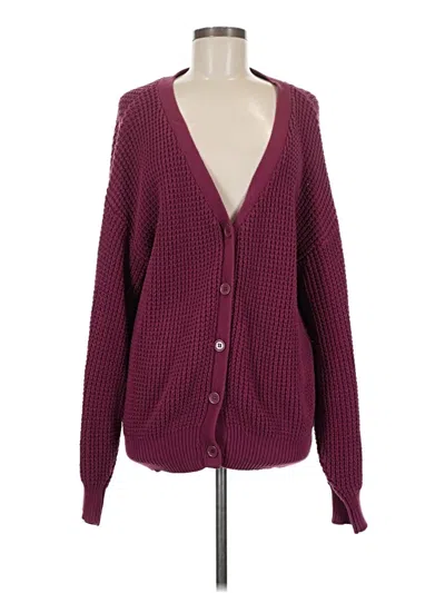 Pre-owned Assorted Brands Cardigan Sweater In Burgundy