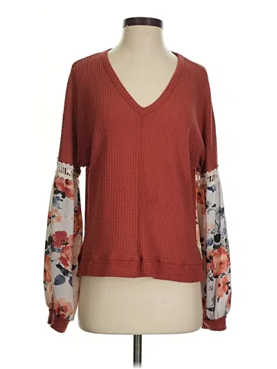 Pre-owned Assorted Brands Cardigan Sweater In Burgundy