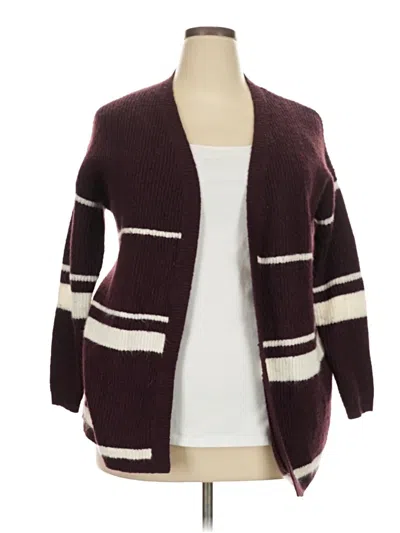 Pre-owned Assorted Brands Cardigan Sweater In Burgundy