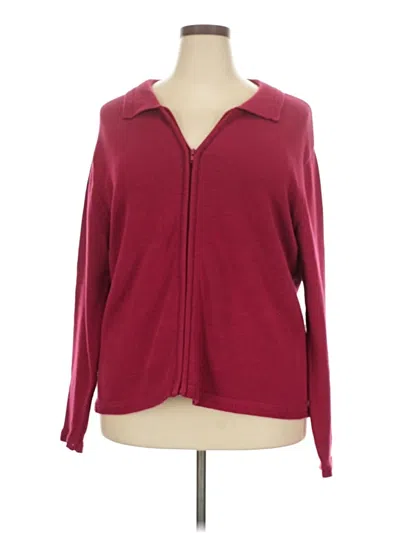 Pre-owned Assorted Brands Cardigan Sweater In Burgundy